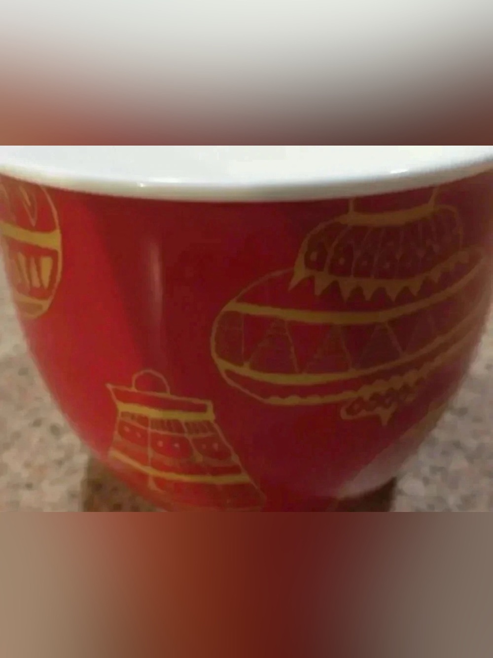 Starbucks 2015 Holiday Mug Coffee Tea Hot Chocolate Red Gold Ornaments - Picture 4 of 12